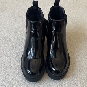 Steve Madden girls Shiny Black Boots